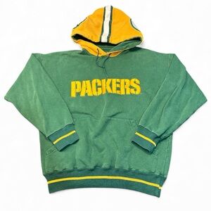 Vintage Legends Green and Yellow Green Bay Packers Hooded Helmet Sweatshirt - L